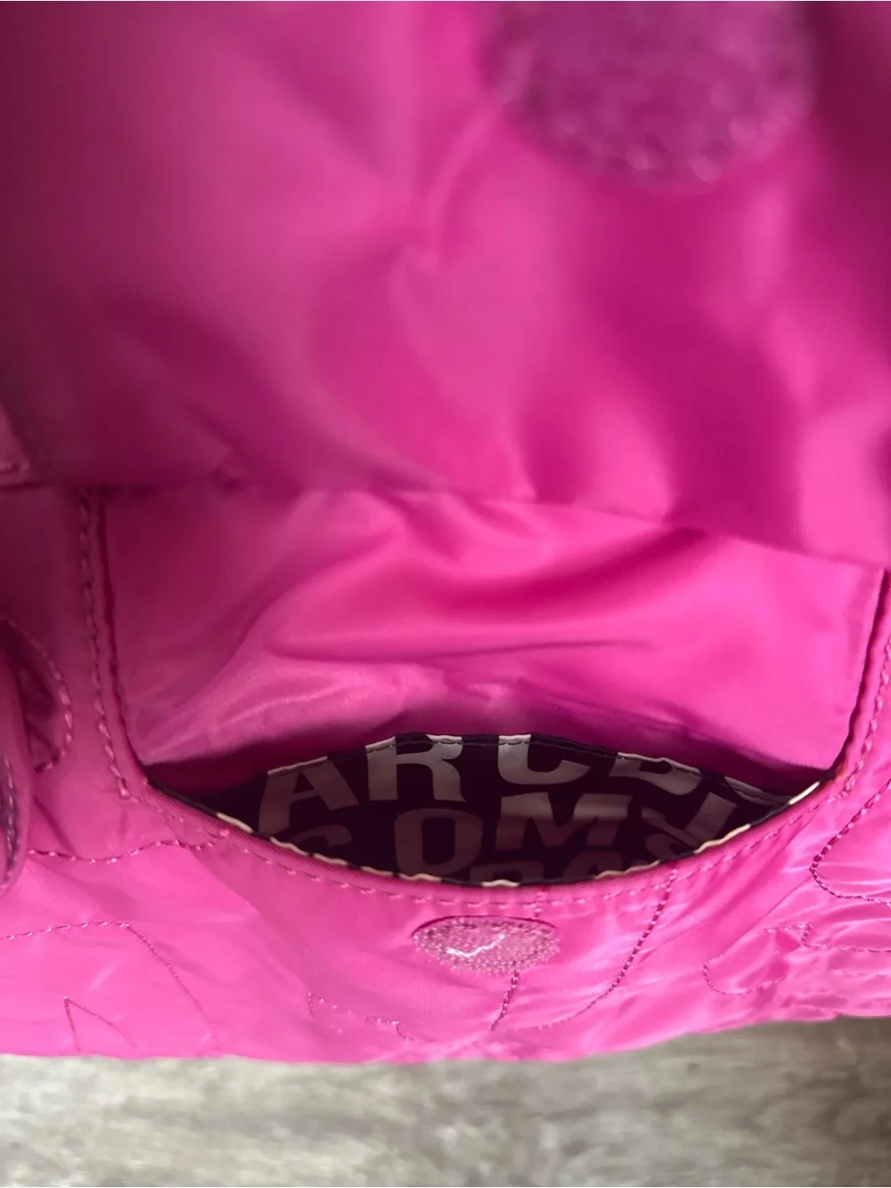 Marc Jacobs Fuchsia Quilted Laptop Tote with Detachable Strap